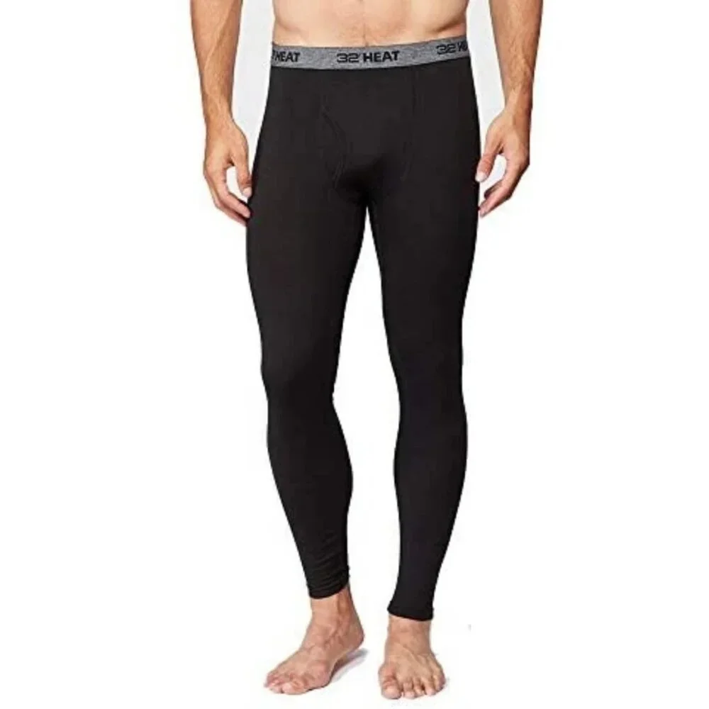 32 Degrees Heat Men's XXL 2-Pack Base Layer Pants Black K1184